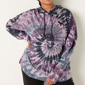 VS PINK COTTON OVERSIZED HOODED T-SHIRT